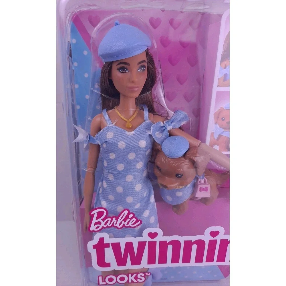 BARBIE TWINNING LOOKS Doll & Pet Dog Matching Clothes Accessories Sealed